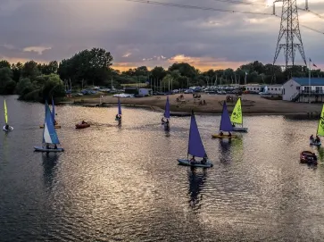 Sailing at ASC Reading as the sun sets
