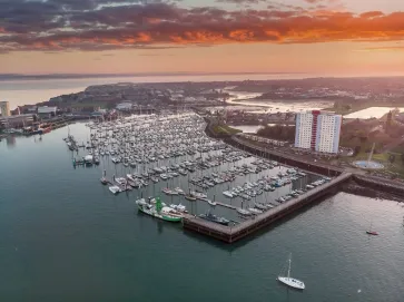 Andrew Simpson Yachting at Haslar Marina, Gosport viewed from the air